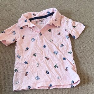 Carter's Light Pink Polo with Nautical Prints